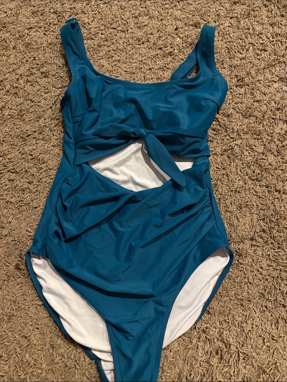 Teal Cutout One-Piece Swimsuit